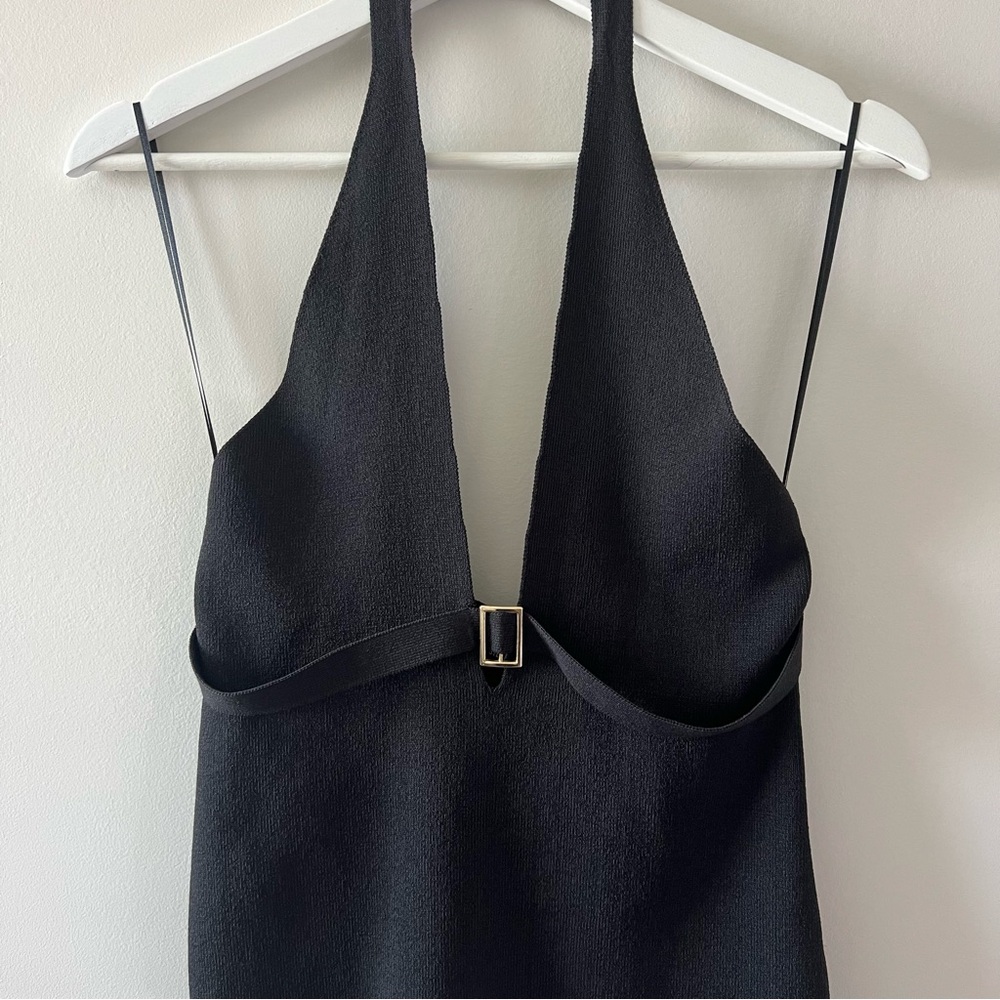 Urban Outfitters Black Halter Top with Buckle Detail - Picture 3 of 6